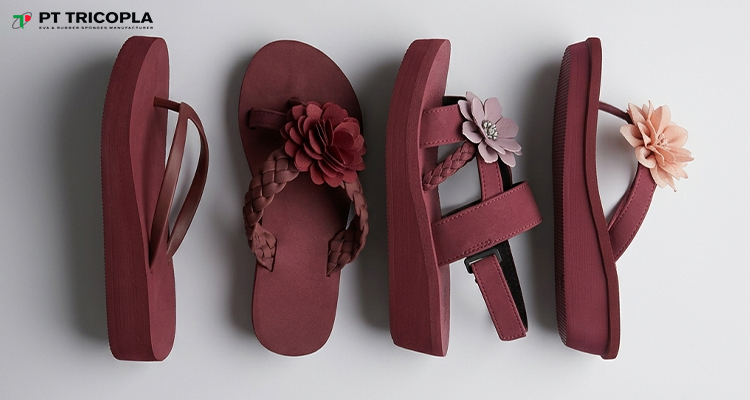 warna sampel dan produksi sandal massal beda